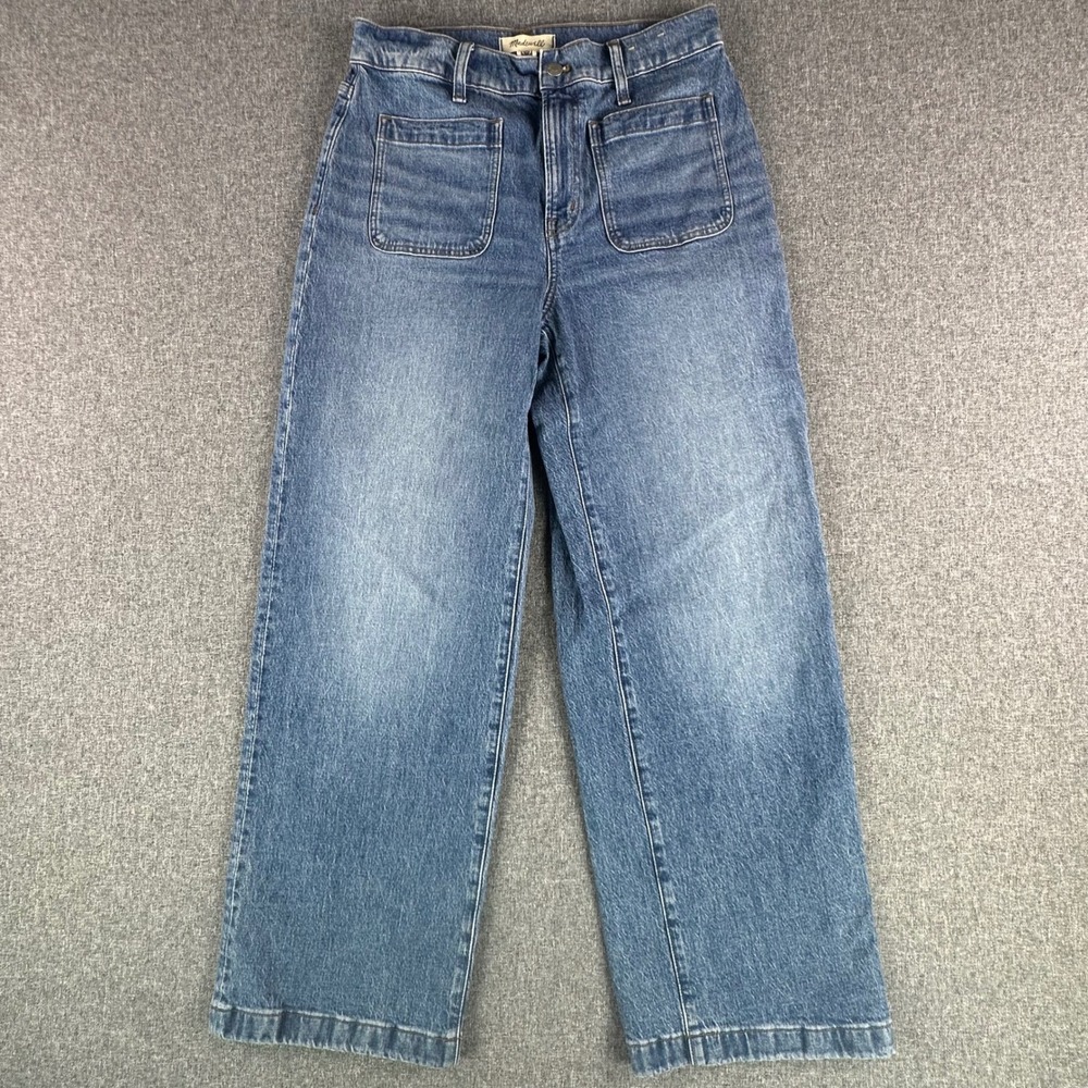 Madewell Jeans Womens 29 Perfect Vintage Wide-Leg Blue Patch Pocket Excellent